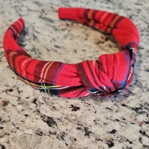 J. Crew Vibrant Tartan Knotted Headband